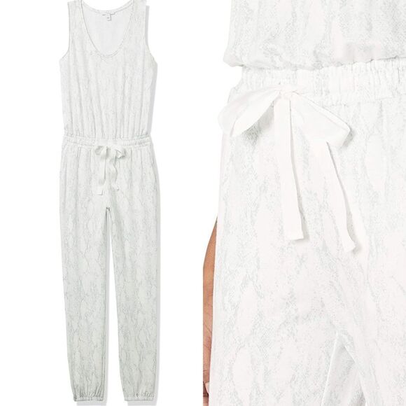 🆕 Daily Ritual Supersoft Terry Sleeveless Scoopneck Jumpsuit Snakeskin Print - Picture 1 of 12